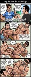 abs art bara bdsm blindfold blowjob bondage dark-skinned_male dark_skin edging gas_heckman gasheckman gay male male/male male_only manly nipple_play pecs straight_to_gay yaoi