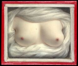 1828 1girls beauty_revealed breast_focus breasts female female_only fine_art framed_picture head_out_of_frame medium_breasts nipples open_clothes painting_(artwork) pale-skinned_female pale_skin public_domain sarah_goodridge self_insert straight_hair traditional_media_(artwork)