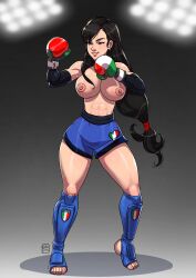 1girls abs artist_name athletic athletic_female boxer boxing boxing_gloves commission eyebrows eyelashes eyes female fighter fighting_ring final_fantasy final_fantasy_vii fit fit_female fitness gabocaricaturas gloves hair hips italian_flag_boxing_gloves italian_senate_hack legs light-skinned_female light_skin lips meme shorts square_enix thick_legs thick_thighs thighs tifa_lockhart toned toned_body toned_female topless_boxing voluptuous watermark wide_hips