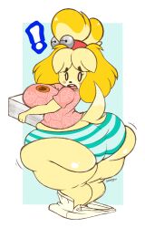 1girls animal_crossing anthro big_breasts dog_girl ep73x furry huge_ass isabelle_(animal_crossing) nintendo shortstack thick_thighs