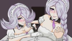 afimaki aged_up breasts cleavage danganronpa danganronpa_3 kimura_seiko large_breasts maid maid_uniform multiple_girls straight_hair