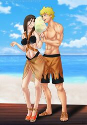 1boy1girl amenoosa beach big_breasts bikini blue_eyes breasts brother_in_law_and_sister_in_law brown_hair cotton_candy couple dating duo duo_focus food hair_ornament hyuuga_hanabi lavender_eyes long_hair looking_at_another looking_at_partner male/female naruto naruto:_the_last naruto_(series) naruto_shippuden outdoors ribbons romantic romantic_couple sharing sharing_food shirtless shirtless_(male) short_hair shorts swimsuit uzumaki_naruto yellow_hair