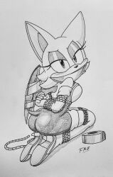 anthro anthro_only bat female female_focus frefer9 furry furry_only kidnapped rouge_the_bat sonic_(series) suspended suspension suspension_bondage tied tied_up