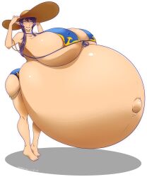 1girls barefoot belly big_belly big_breasts big_outie_navel bikini breasts elf elf_ears female female_only huge_breasts hyper hyper_pregnancy marrazan outie_navel pink_eyes pointy_ears pregnant standing sun_hat transparent_background