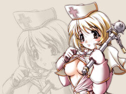 blush breasts d-ten mace nipples nurse weapon