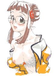 bra fujisawa_yayoi glasses lingerie solo uchuu_no_stellvia underwear