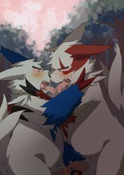 alternate_color blush chubby frottage furry gay kissing konbu male penis pokemon pokemon_(species) precum shiny_pokemon shiny_zangoose tongue zangoose