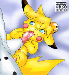 bell blue_eyes cum fellatio gay hair male nintendo oral oral_sex pikachu pokemon portrait sex suck ursofofinho yellow_hair