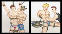 2boys australia blonde_hair briefs british bulge electric_toothbrush male_only tickling tickling_armpits tickling_belly tickling_nipples trueticklefanatic