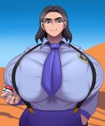 1girls 2022 absurd_res ber00 big_breasts black_hair blacklistbingo breast_focus breasts breasts_bigger_than_head breasts_bigger_than_torso clothed clothing desert erect_nipples female female_only gray_eyes hand_in_pocket high_resolution highres holding holding_object huge_breasts human human_only large_breasts looking_at_viewer nintendo outdoors outside pokeball pokemon pokemon_sv school_uniform short_hair skindentation sky solo student_(pokemon) suspenders tie tight_clothing