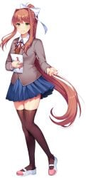 art_style_imitation book doki_doki_literature_club long_hair monika_(doki_doki_literature_club) tall