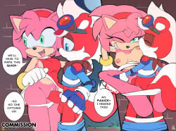 1boy 1girls accessory against_surface against_wall amy_rose anthro anthro_on_anthro balls blob_feet blue_eyes bottomwear bottomwear_down bracelet breasts brick brick_wall canon_x_oc clothed clothing clothing_lift dress dress_lift duo english_text eulipotyphlan eyewear eyewear_on_head feet female fur furry furry_female furry_male furry_only genitals gloves goggles goggles_on_head green_eyes hair_accessory hairband handwear hedgehog hi_res jacket jewelry kerchief legs_up male male/female mammal neckerchief neckwear pants pants_down partially_clothed penetration penile penile_penetration penis_in_vagina pink_body pink_fur red_body red_fur rikoandtako sega sex smile sonic_(series) sonic_the_hedgehog_(series) straight straight_sex tail text topwear underwear undressing vaginal vaginal_penetration vulva wall_(structure)