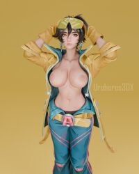 big_breasts blender girl jubilee_(marvel_rivals) marvel_rivals short_hair solo_female uroboros3dx