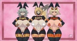 animal_humanoid anthro big_breasts blonde_hair breasts bunny_costume burnice_white clothed clothed/nude clothing costume digital_drawing_(artwork) digital_media_(artwork) felid felid_humanoid feline feline_humanoid female female_anthro fur green_hair hair hi_res humanoid mammal mammal_humanoid markings mihoyo nipple_covers nude partially_clothed pasties pulchra_fellini stogiegoatarts tail tail_markings thiren yellow_body yellow_fur zenless_zone_zero