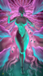 green_skin monster monster_girl sharp_teeth tentacle tentacle_hair tentacles zurchonic