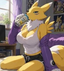ai_generated ai_slop chatgpt digimon_tamers fox_girl renamon renamon_(digimon) sexy_female