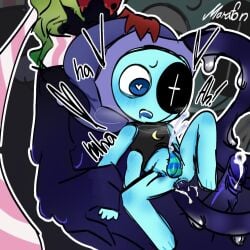 <3 2anthro 2boys 4_arms anal artwork_(digital) astro_(dandy's_world) big_dom_small_sub blush blushcrunch_studio crop_top cum cumming cumming_from_anal_sex cyan_body dandy's_world dandys_world dark_blue_body dripping dripping_cum dripping_tentacles drooling english_text gay heart heart_in_pupils holding_partner's_arms leaf_hair looking_down male/male marafon moaning one-eyed penetration roblox scarf_only size_difference sleeping_cap sprout_(dandy's_world) striped_penis striped_scarf tapering_penis tentacle_sex tentacles toon_(dandy's_world) twisted_sprout_(dandy's_world) unusual_anatomy yaoi