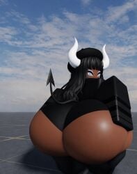 big_ass big_butt black_body black_hair black_panties fat_ass horns posing roblox roblox_avatar showing_ass