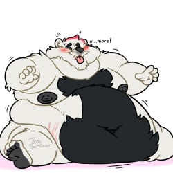 1:1 4_toes 5_fingers anal anal_penetration anthro balls bear belly black_body black_fur black_nipples black_nose blush blush_lines brown_eyes burr_(thetauren) digital_drawing_(artwork) digital_media_(artwork) dildo dildo_in_ass dildo_insertion english_description feet fingers fur genitals hi_res humanoid_feet humanoid_hands male mammal moobs morbidly_obese nipples nude_anthro nude_male obese obese_anthro obese_male object_in_ass overweight overweight_anthro overweight_male penetration pink_tongue plantigrade polar_bear sex_toy sex_toy_in_ass sex_toy_insertion simple_background solo speech_bubble spread_legs spreading stretch_marks thetauren toes tongue tongue_out ursine weight_gain white_background white_body white_fur