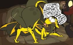 animated ass big_butt dialogue dragon duo emanata female feral hi_res horn huge_butt long_playtime male mythological_creature mythological_scalie mythology platypus_(wof) roksim scalie shaking_butt speech_bubble spikes spikes_(anatomy) tagme thinking tongue tongue_out umber_(wof) video wide_hips wings wings_of_fire