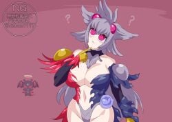 belly_button big_breasts breasts gloves kamen_rider kamen_rider_zeztz_(series) leotard monster_girl otokam1117 pink_eyes tagme tagme_(character) thighs tokusatsu
