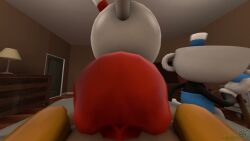 ass ballsack completely_nude completely_nude_male cumshot cuphead cuphead_(game) face_farting fart fart_cloud fart_fetish farting longer_than_one_minute mugman penis pov tacko_sfm tagme video