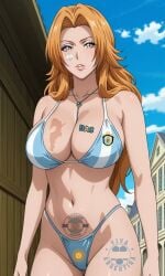 1female 1girl 1girls ai_generated argentina argentine_flag argentinian_flag argentinian_flag_bikini argentinian_flag_print asian asian_female bikini bikini_bottom bikini_top bleach bleach:_the_thousand-year_blood_war blue_eyes blue_eyes_female bronzed fifa japanese_female light-skinned_female light_skin matsumoto_rangiku orange_hair orange_hair_female owned_by_argentina raceplay rangiku_matsumoto soccer spiced tattoo world_cup