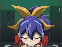 1girls 4beruku blowjob blue_hair blush brainwashing celina censored cheeks_inflation closed_eyes clothing cum cum_in_mouth cum_inside cyan_hair deep_blowjob erect_penis female female_focus fringe green_eyes indoors jacket japanese_text laboratory light_skin lying mind_control multicolored_hair oral orgasm penis ponytail purple_hair ribbon serena_(yu-gi-oh!_arc-v) slave slave_girl sucking sucking_penis teenage_girl teenager text yu-gi-oh! yu-gi-oh!_arc-v
