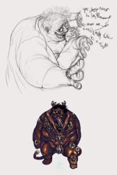 2boys anal anal_penetration anonymous_artist assimilation bad_end bodily_fluids body_horror gay genital_fluids guro human look_outside male male_only multi_eye mutant overweight_male questionable_consent sam_(look_outside) size_difference submissive_human tongue_in_mouth vincent_(look_outside) zombie