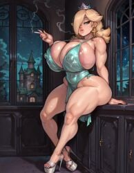 1girls ai_generated bare_hips bent_legs big_ass big_breasts bimbo bimbo_body bimbo_lips bimbofication bimbofied blonde_hair bored breasts breasts_bigger_than_head calm cleavage covered_nipples curvy curvy_body curvy_female curvy_figure curvy_hips dark_nipples deep_cleavage depressed emotionless female female_only full_body gyaru high_heels huge_areolae huge_ass huge_breasts huge_nipples lewd long_hair mario_(series) massive_breasts mature_female milf mommy nintendo platform_heels playful posing posing_for_the_viewer princess_rosalina see-through slim_waist smoking starlightnex super_mario_bros. thick thick_ass thick_hips thick_legs thick_lips thick_thighs thigh_highs thighhighs thighs touching_self wholesome wide_hips