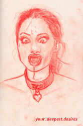 1girls choker collar female pencil_(artwork) unknown_character unknown_source unknown_species