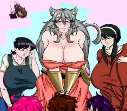 3girls big_breasts big_thighs komi-san_wa_komyushou_desu komi_shuuko milf multiple_girls original_characters reddokun spy_x_family tagme yor_briar yor_forger