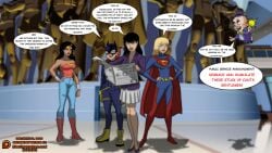 1boy 2d 4girls alternate_version_available barbara_gordon batgirl batman_(series) daloknight dc dc_comics dcau diana_prince female kara_zor-el lois_lane lois_lane_(dcau) mr_mxyzptlk supergirl superman:_the_animated_series superman_(series) wonder_woman wonder_woman_(series)