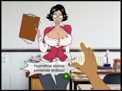 classroom english_teacher glasses magic_book_(mnf) meet_'n'_fuck_games meet_and_fuck mind_control mrs._upron_(mnf) teacher text_bubble