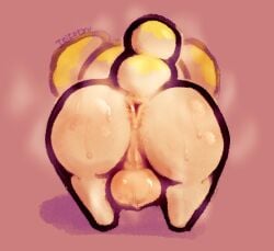 anus ass balls big_butt bodily_fluids feral fidough genitals male musk perineum pokemon pokemon_(species) raised_tail rear_view solo steam sweat sweaty_balls sweaty_butt sweaty_genitalia tan_body teitoryu