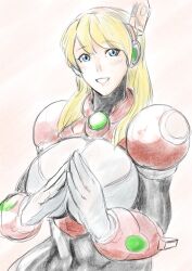 1girls alia android big_breasts blonde_female blonde_hair blue_eyes female mega_man mega_man_x mega_man_x_dive robot_girl tagme tk