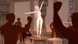 1girls 3d braid breasts closed_eyes completely_nude dancer dancing dume embarrassed embarrassed_nude_female female female_focus femsub fire_emblem fire_emblem_awakening humiliation long_hair nintendo nipples nude nude_female olivia_(fire_emblem) on_table pink_hair ponytail small_breasts solo_focus table twin_braids