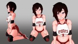 1girls 3d 3d_(artwork) black_and_red_hair female female_only grey_background gym_uniform heart-shaped_pupils jlullaby light-skinned_female light_skin looking_at_viewer no_bra no_panties rooster_teeth ruby_rose ruby_rose_(skuddbutt) rwby shoes short_hair shorts silver_eyes skuddbutt smile smiling solo solo_female tight_clothes tight_clothing two_tone_hair wingding_eyes