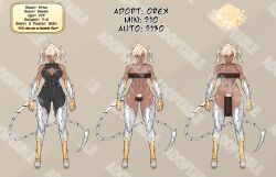 1futa 1girls abs adoptable areolae atelier_sol_aer bar_censor blonde_hair breasts censored clothed clothing cup_size dark-skinned_female dark-skinned_futanari dark_skin demon e-cup_breasts female fully_clothed futanari horns humanoid humanoid_penis intersex model_sheet muscles muscular muscular_futanari nipples nude penis pubic_hair red_eyes self_upload solo standing tail thighhighs xenxia ych