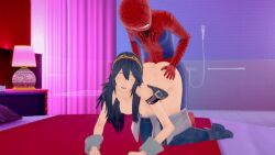 1boy 1girls 3d anal anal_sex animated closed_eyes crossover doggy_style eastern_and_western_character fire_emblem fire_emblem_awakening lucina_(fire_emblem) marvel marvel_comics nintendo peter_parker sex_from_behind spider-man spider-man_(series) straight straight_hair