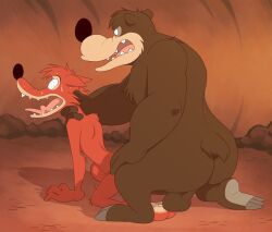 bear br'er_bear br'er_fox disney feral_on_feral fox furry gay song_of_the_south splash_mountain stomach_bulge tagme