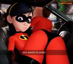 2girls 3d ass big_ass big_butt black_hair blender_(software) disney elastigirl english_text female female_only he_wants_to_order helen_parr incest large_ass large_butt meme milf mother_and_daughter multiple_girls pixar purple_eyes smitty34 smooth_skin superheroine text the_incredibles violet_parr yuri