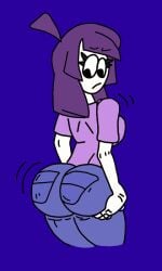 ass ass_grab blue_jeans dat_ass edit fan_edit fat_ass female female_only frown jeans jevans lila_(spooky_month) lilac_hair looking_back looking_down massive_ass milf mother purple_hair spooky_month sr_pelo tagme white_skin