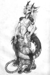 a_inc a_inc_(character) anthro cheetah domestic_cat duo felid feline felis female hi_res hybrid maddemoncat male male/female mammal oral