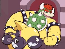 anal anal_beads anal_sex bara bowser cellcone chain_chomp gay hi_res koopa living_sex_toy male male_only mario_(series) nintendo penetration scalie sex_toy video_games