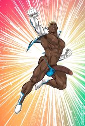 1male abs african african_male big_penis byron_durand class_comics dark-skinned_male dark_skin erect_penis erection hard_on huge_cock huge_penis jacket male male_focus male_only melanin muscles muscular muscular_male naked_justice_(class_comics) patrick_fillion pecs penis_out posing smooth_chest smooth_skin solo solo_male space_cadet superhero thong veiny_penis