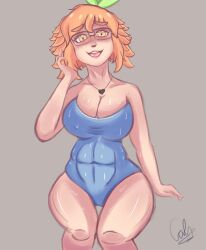 ahe_gao ass big_breasts breasts female female_focus female_only lirinvt looking_at_viewer orange_eyes orange_hair simple_background thick_thighs thighs twitch twitter virtual_youtuber youtube youtube_hispanic youtuber