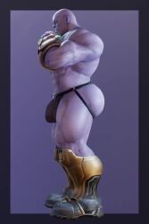 1boy 3d 3d_(artwork) animated ass backsack big_ass big_butt bulge butt infinity_gauntlet large_ass male male_only marvel marvel_comics muscular muscular_male nipples pecs psyertitan purple_skin short_playtime solo solo_focus tagme thanos thick_thighs video