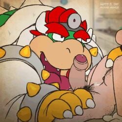 2boys 2d 2d_animation 4_fingers animasanimus animated balls bara bodily_fluids body_hair bowser clothed clothing coat cum dick doctor dr._bowser dr._mario dr._mario_(series) erection foreskin gay gloves humanoid licking licking_penis looking_at_another looking_up male male/male male_focus male_only mario mario_(series) nintendo nude precum pubes saliva short_playtime sucking tagme tongue uncut video yaoi