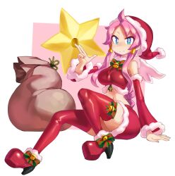 angel angel_wings artina borvar breasts disgaea disgaea_4 large_breasts nippon_ichi_software santa_costume santa_hat thighhighs thighs